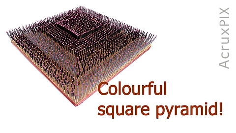Colourful square pyramid!