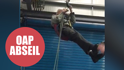 Britain's oldest daredevil has completed his latest age-defying stunt - a trial abseil