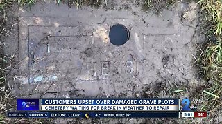 Weather blamed for damaged grave plots at Baltimore cemetery