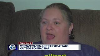 Woman assaulted outside of Pontiac bar, says attacker still out there
