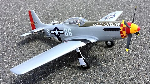 Eleven Hobby P-51 Mustang WWII Warbird RC Plane Fun Flight On Windy Day