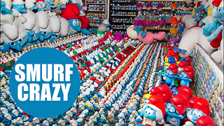 Father and son have spent four years building the world's largest collection of Smurf memorabilia