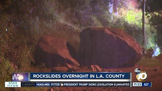 Rockslides cause damage in LA County