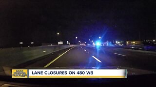 Lane closures on I-480 near Northfield Road