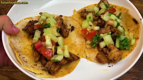 Chicken Street Tacos With Cucumber Salsa