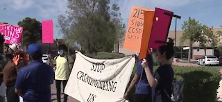 HAPPENING NOW: Demonstrators call to dismantle school police in Clark County