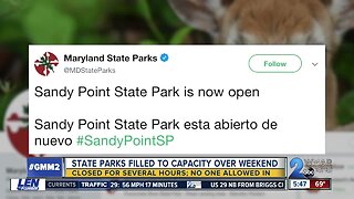 Maryland state parks filled to capacity over holiday weekend