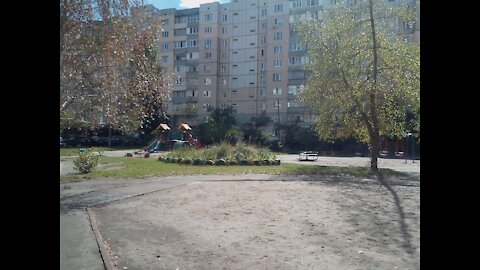 Kiev, Marina Tsvetaeva street. Courtyard