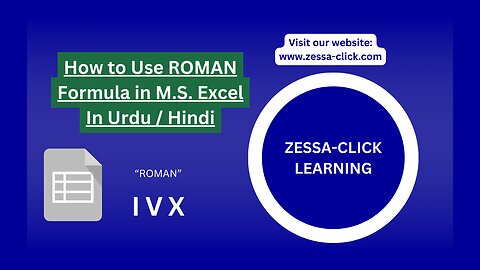 How to Use ROMAN Formula in M.S. Excel in Urdu / Hindi