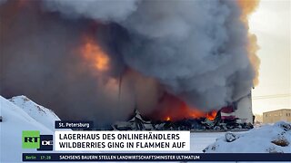 St. Petersburg: Lagerhaus des Onlinehändlers Wildberries ging in Flammen auf