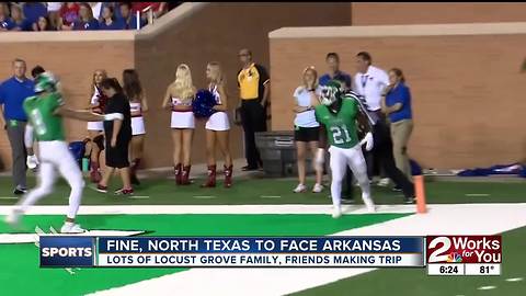 Mason Fine expects big group of family and friends to make short trip to Fayetteville for North Texas vs. Arkansas