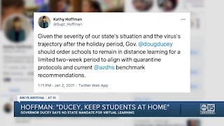 Hoffman: "Ducey, keep students at home"