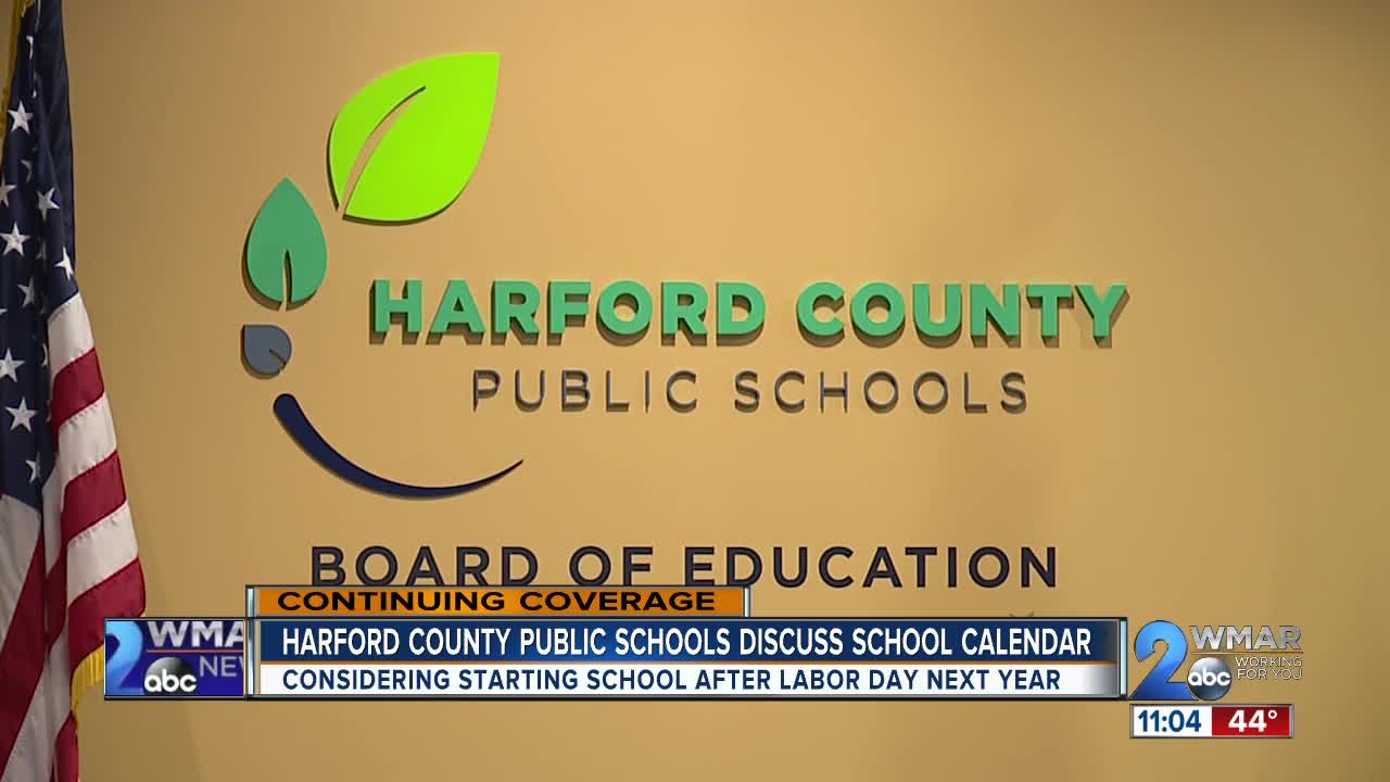 Harford Co Schools discuss school calendar; considering starting school after Labor Day next year