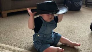 Being a cowboy is a burden for this baby