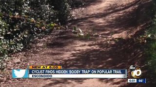 Cyclist finds hidden 'booby trap' on popular trail