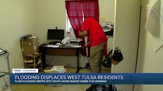 Flooding displaces 3 families in west Tulsa