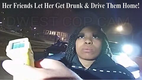 Black Female Hit & Run Drunk Driver Pisses On The Ground During DUI Arrest As Her Friend Watch!