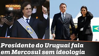 Com Bolsonaro presente à posse, novo presidente do Uruguai pede Mercosul sem ideologias