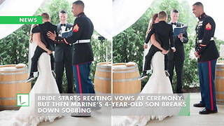 Bride Starts Reciting Vows at Ceremony. But Then Marine’s 4-Year-Old Son Breaks Down Sobbing