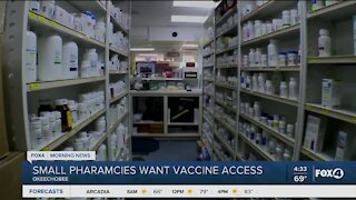 Small pharmacies ask for vaccines