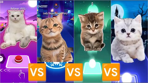 believer cat vs cat sing bloody mary vs cat sing flower by Jisoo vs cat sing Money by Lisa|Tiles hop