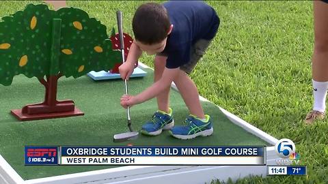 Oxbridge Academy builds mini golf course