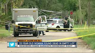 32-year-old woman found dead in empty lot