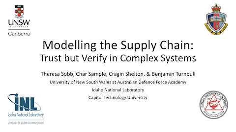 Modeling the Supply Chain: Trust but Verify - ICCWS 2020