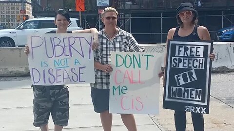 Lesbians take back PRIDE during TERF Pride July in NYC 🗽💜🤍💛🗽