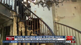 Residents return to destroyed home in Porter Ranch