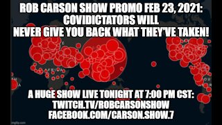 ROB CARSON SHOW PROMO LIVE TONIGHT AT 7:00 PM CST!!!