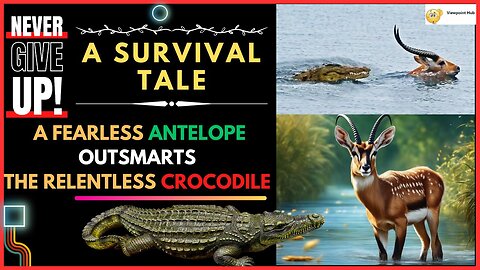 Never Give Up: Fearless Antelope Outsmarts the Relentless Crocodile - A Survival Tale