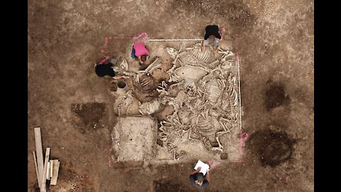 Tomb of an ancient Germanic lord is unearthed with a circle of six women around a cauldron