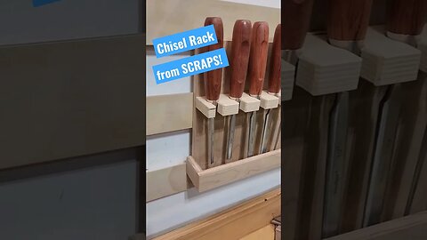 DIY Chisel rack from scrap wood! #woodworking #frenchcleats #chisel