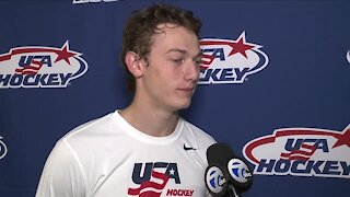 Luke Hughes talks draft moment, Jack's excitement, Michigan's historic night - with WXYZ's Brad Galli