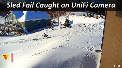 Sled Fail Caught on UniFi Camera | Doorbell Camera Video