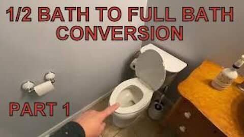 Converting a 1/2 Bath to a Full Bath Part 1