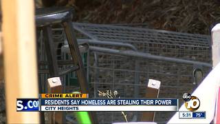 Residents say homeless are stealing their electricity
