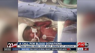 Twin babies in need of blood donations