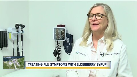 Treating flu symptoms with elderberry syrup