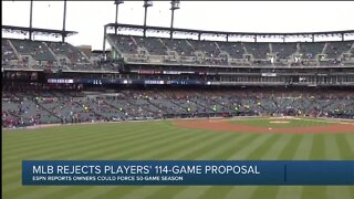 MLB rejects players' 114-game proposal