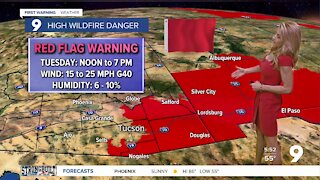 Strong winds and high fire danger