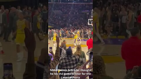 NBA@Dennis Schroder thought he hit the game winner for the Lakers #shorts #lakers #nba