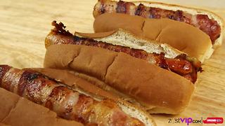 Cheesy bacon hot dog recipe