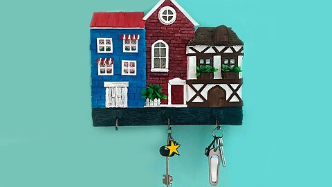 DIY Key keeper | Miniature cardboard houses | from cardboard