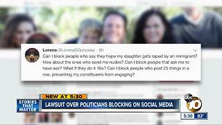 Lawsuit over politicians blocking on social media