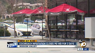 Cockroach infestation temporarily closes Mission Valley Pei Wei