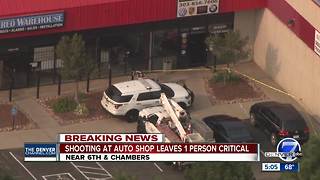 Man in critical condition after shooting at Aurora auto repair shop