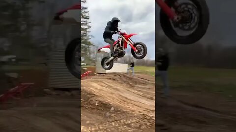 HUGE SUPERMOTO JUMP ALMOST ENDS BAD!!! #shorts