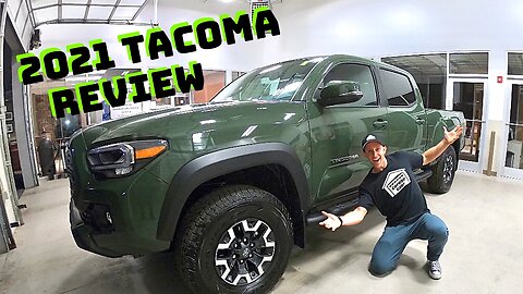 2021 TOYOTA TACOMA TRD OFF ROAD ARMY GREEN DOUBLE CAB LONG BED Walkaround And Review - Basil Toyota